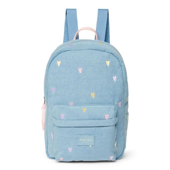 STUDIO NOOS DENIM MIDI BACKPACK - BATŮŽEK | HEARTS LIGHT BLUE HEARTS - BATOHY A TAŠKY - PRO DĚTI