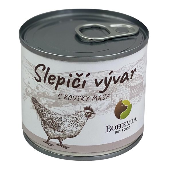 BOHEMIA SLEPIČÍ VÝVAR S KOUSKY MASA 140 ML - DOPLŇKY STRAVY PRO PSY - CHOVATELSKÉ POTŘEBY MALVÍKZOO