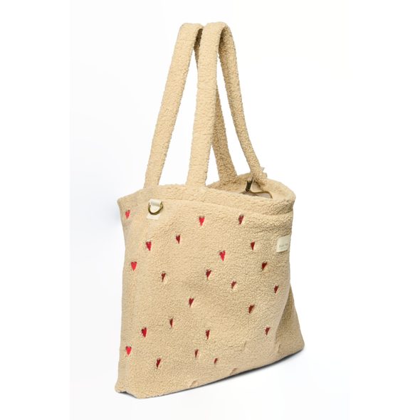 STUDIO NOOS TEDDY HEARTS PŘEBALOVACÍ TAŠKA ECRU HEARTS - PŘEBALOVACÍ TAŠKY - KOČÁRKY A PŘÍSLUŠENSTVÍ
