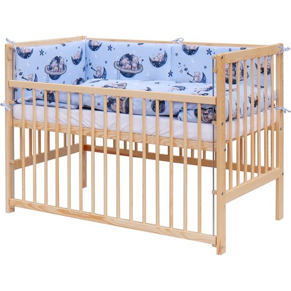 SCARLETT DĚTSKÁ POSTÝLKA S KOMPLETNÍ VÝBAVOU SCARLETT 120X60CM ARBAS MODRÁ - DŘEVĚNÉ POSTÝLKY - SPINKÁNÍ