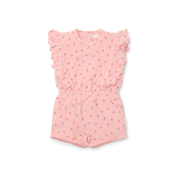 LITTLE DUTCH OVERAL LETNÍ SUNNY FLOWERS BLUSH PINK VEL. 86/92 - OVERALY - PRO DĚTI