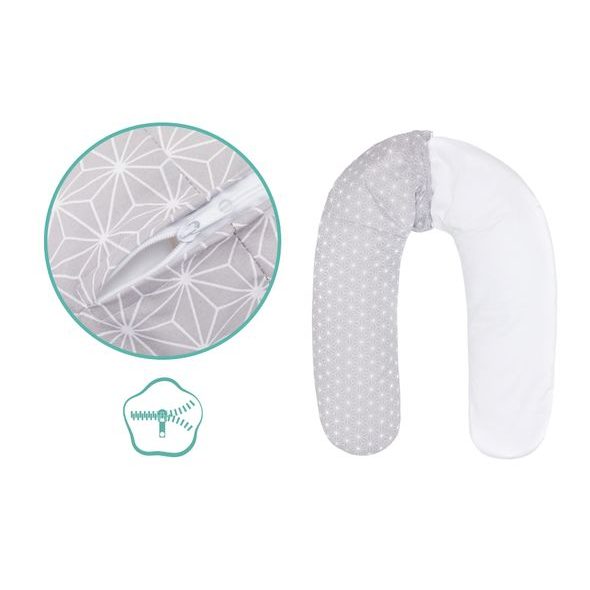 FILLIKID KOJÍCÍ POLŠTÁŘ LUXE 190 CM CUBE GREY - KOJÍCÍ POLŠTÁŘE - KRMENÍ