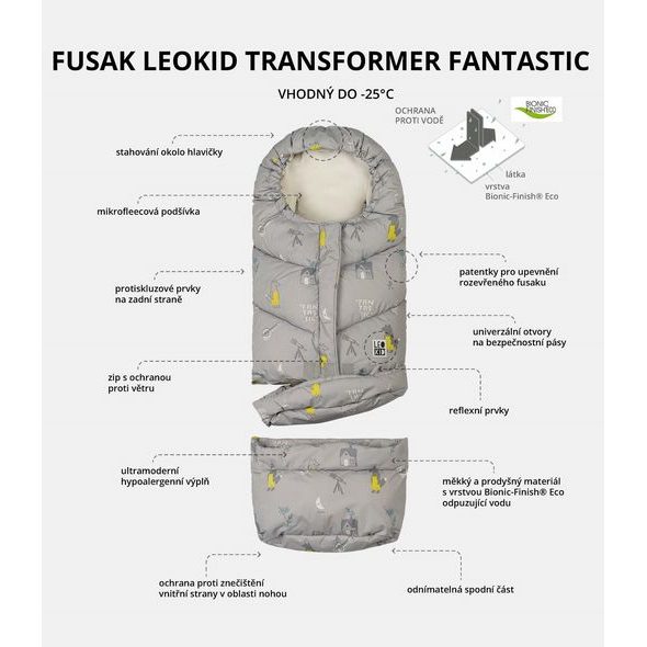 LEOKID FUSAK TRANSFORMER FANTASTIC - FUSAKY DO KOČÁRKU - KOČÁRKY A PŘÍSLUŠENSTVÍ