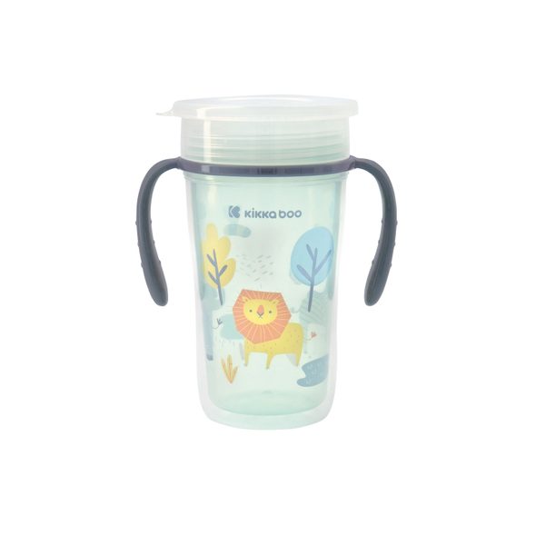 KIKKABOO HRNEK TRÉNOVACÍ 360° 300ML 12M+ LION - DĚTSKÉ HRNEČKY - KRMENÍ