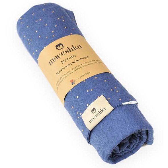 MACESHKA MUŠELÍNOVÁ PLENA NATURE SE ZLATÝM PUNTÍKEM - ZAVINOVACÍ PLENY / OSUŠKY VELKÉ - PŘEBALOVÁNÍ