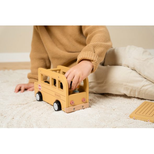 LITTLE DUTCH ŠKOLNÍ AUTOBUS S FIGURKAMI DŘEVĚNÝ - DŘEVĚNÉ HRAČKY - PRO DĚTI