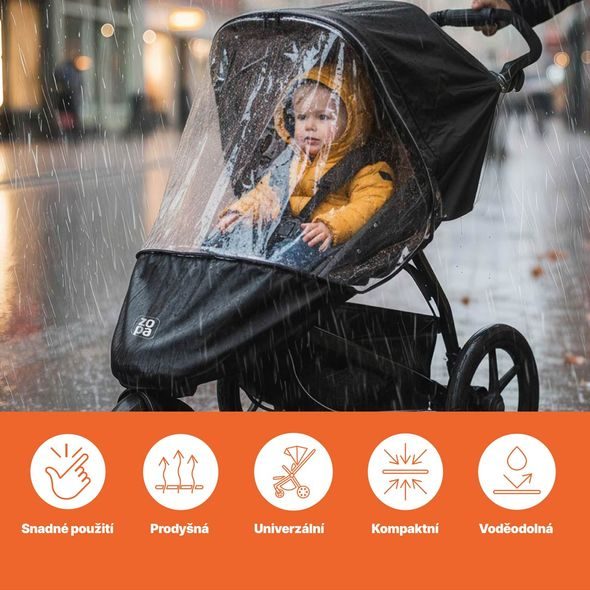 ZOPA UNIVERZÁLNÍ PLÁŠTĚNKA NA TŘÍKOLOVÝ KOČÁREK - PLÁŠTĚNKY - KOČÁRKY A PŘÍSLUŠENSTVÍ
