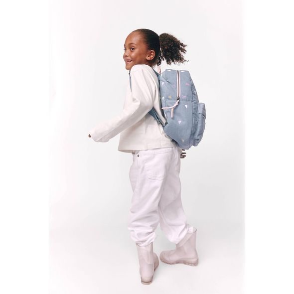 STUDIO NOOS DENIM MIDI BACKPACK - BATŮŽEK | HEARTS LIGHT BLUE HEARTS - BATOHY A TAŠKY - PRO DĚTI