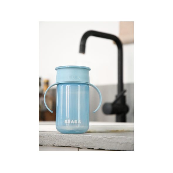 BEABA HRNEK TRÉNOVACÍ 360° BLUE 340 ML 12M+ - DĚTSKÉ HRNEČKY - KRMENÍ