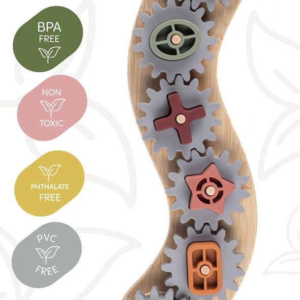 ZOPA SILIKONOVÁ BAMBUSOVÁ SKLÁDAČKA OZUBENÁ KOLEČKA - HRAČKY PRO NEJMENŠÍ - PRO DĚTI