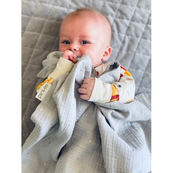 PINKIE LETNÍ DEKA PINKIE MUSLIN BLACK DOTS - ŽÍNKY A HOUBIČKY - KOUPÁNÍ A ZDRAVÍ