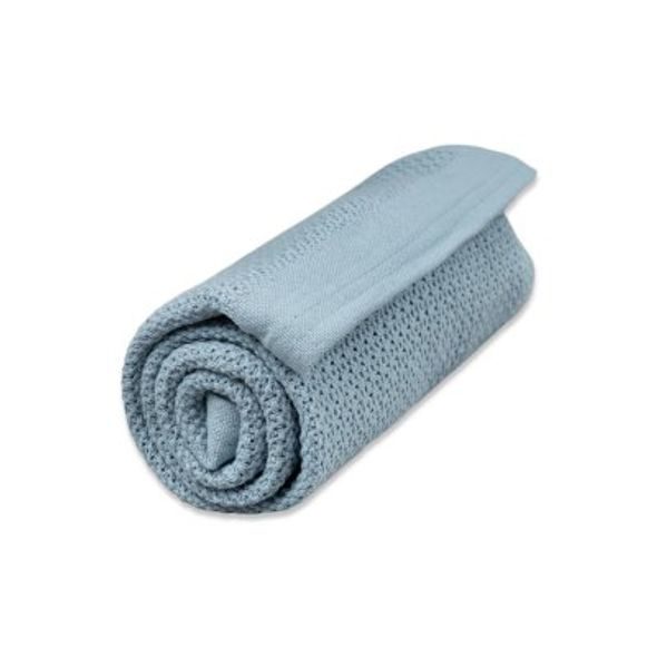 VINTER & BLOOM DEKA SOFT GRID ORGANIC DIM BLUE - DĚTSKÉ DEKY PRO MIMINKA - SPINKÁNÍ