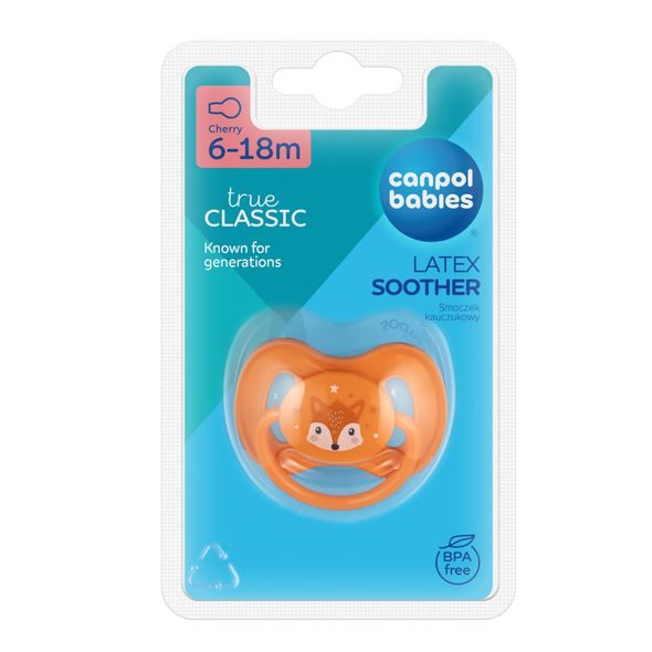 CANPOL BABIES DUDLÍK KAUČUKOVÝ TŘEŠINKA 6-18M CUTE ANIMALS 1KS - ŠIDÍTKA A DOPLŇKY - KRMENÍ