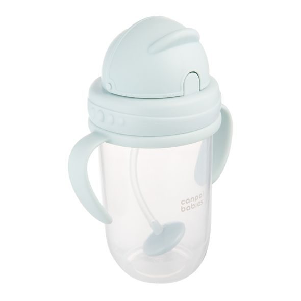 CANPOL BABIES HRNEČEK NEVYLÉVACÍ SE SLÁMKOU A ZÁVAŽÍM 270ML ZELENÝ - DĚTSKÉ HRNEČKY - KRMENÍ