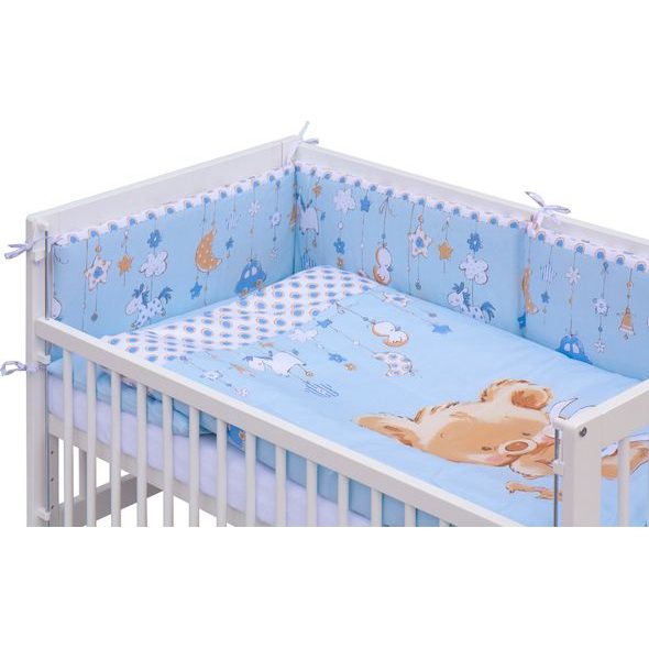 SCARLETT POSTÝLKA 120X60CM S KOMPLETNÍ VÝBAVOU SCARLETT GRISI MODRÁ - DŘEVĚNÉ POSTÝLKY - SPINKÁNÍ