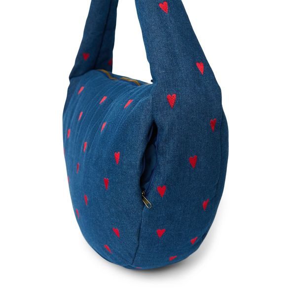 STUDIO NOOS DENIM CROSS BODY BAG | DARK BLUE RED HEARTS - DOPLŇKY - PRO MAMINKY