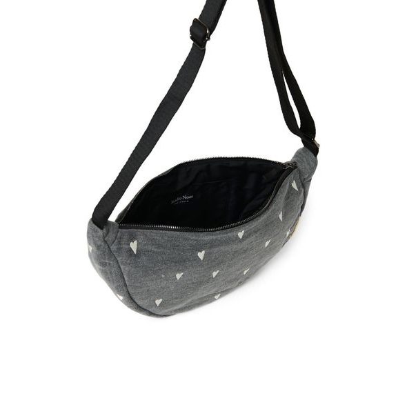 STUDIO NOOS DENIM ADULT FANNY KABELKA GREY HEARTS - ORGANIZÉRY A KOŠÍKY - KOČÁRKY A PŘÍSLUŠENSTVÍ