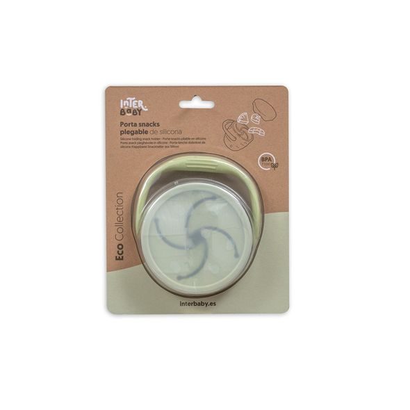 INTERBABY SKLÁDACÍ SILIKONOVÝ HRNEK NA SVAČINKU - ZELENÝ - DĚTSKÉ HRNEČKY - KRMENÍ