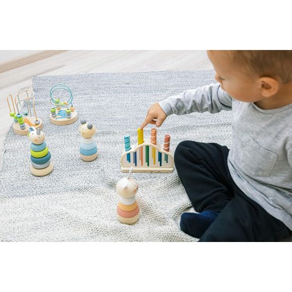 ZOPA DŘEVĚNÁ VYSKAKOVACÍ HRAČKA - MOTORICKÉ A HRY - PRO DĚTI