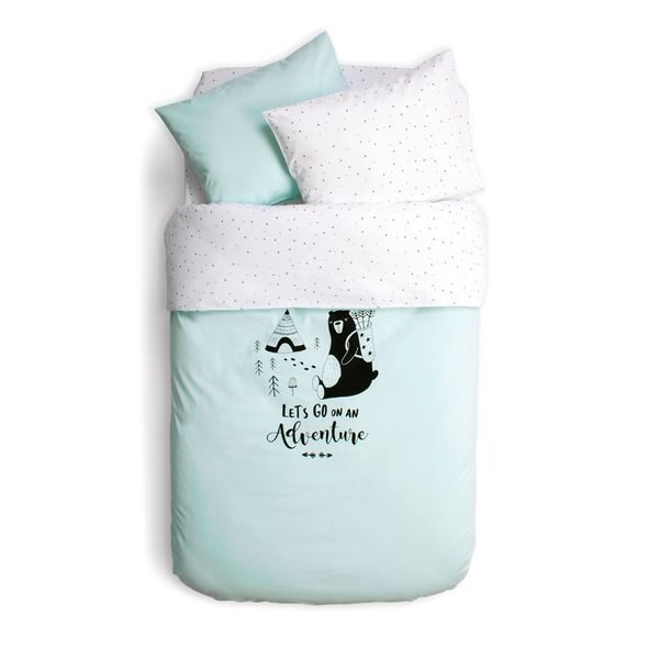 FUNNABABY POVLEČENÍ LETS GO MINT 100 X 135 CM/60 X 40 CM - POVLEČENÍ DO POSTÝLKY - SPINKÁNÍ