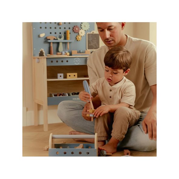 LITTLE DUTCH BOX S NÁŘADÍM DŘEVĚNÝ BLUE - LITTLE DUTCH - PRO DĚTI