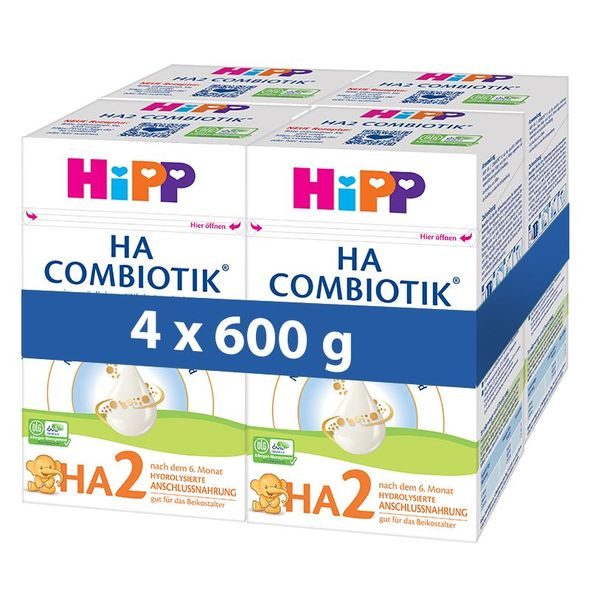 HIPP 4X POKRAČOVACÍ KOJENECKÁ VÝŽIVA HIPP HA 2 COMBIOTIK 600G - KOJENECKÁ MLÉKA - KRMENÍ