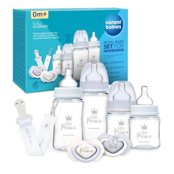 CANPOL BABIES DÁRKOVÁ SADA PRO NOVOROZENCE ROYAL BABY MODRÁ - VÝHODNÉ SADY - KRMENÍ