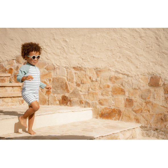 LITTLE DUTCH PLAVKY DLOUHÝ RUKÁV STRIPES SURF BLUE VEL. 74/80 - KOJENECKÉ PLAVKY - KOUPÁNÍ A ZDRAVÍ