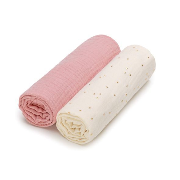 T-TOMI MUŠELÍNOVÉ BIO PLENY 2KS - LÁTKOVÉ PLENY SKLÁDANÉ - PŘEBALOVÁNÍ