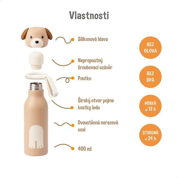 ZAZU DĚTSKÁ TERMOLÁHEV 400 ML - PEJSEK - TERMOOBALY A TERMOSKY - KRMENÍ