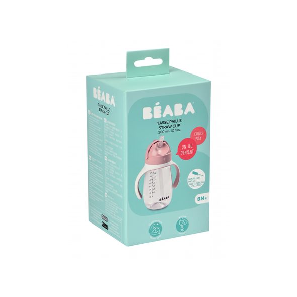 BEABA HRNEK S BRČKEM 300ML OLD PINK - DĚTSKÉ HRNEČKY - KRMENÍ
