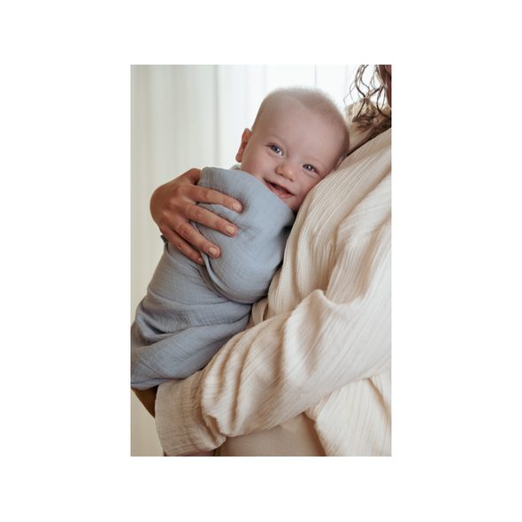 LITTLE DUTCH PLENA ZAVINOVACÍ 120X120 CM PURE DENIM BLUE - ZAVINOVACÍ PLENY / OSUŠKY VELKÉ - PŘEBALOVÁNÍ