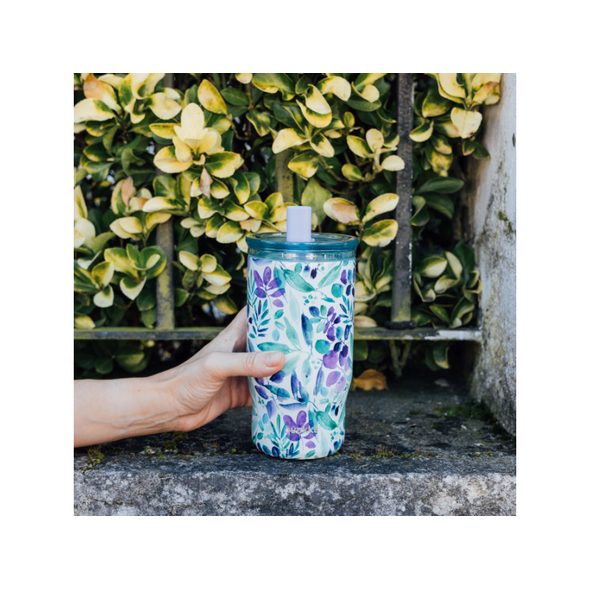 QUOKKA NEREZOVÝ TERMOHRNEK S BRČKEM MIST VIOLET BLOOMS 720 ML - TERMOOBALY A TERMOSKY - KRMENÍ