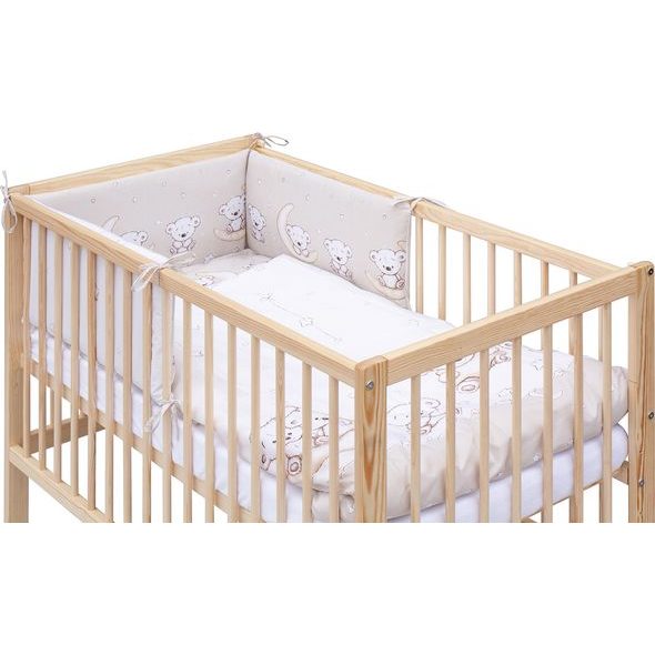 SCARLETT DĚTSKÁ POSTÝLKA S KOMPLETNÍ VÝBAVOU SCARLETT 120 X 60 CM - TORO - BÉŽOVÁ - DŘEVĚNÉ POSTÝLKY - SPINKÁNÍ