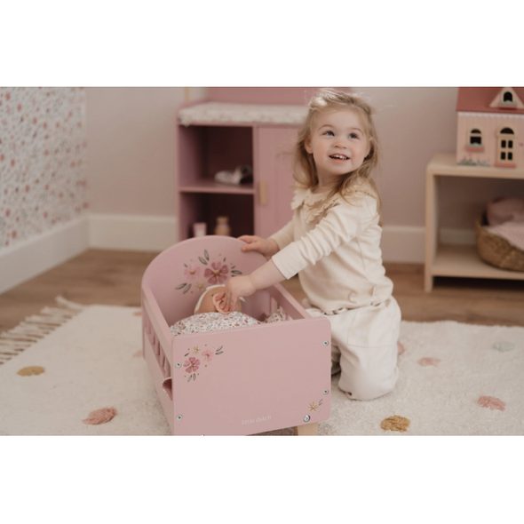 LITTLE DUTCH POSTÝLKA PRO PANENKY DŘEVĚNÁ S PEŘINKOU PINK - LITTLE DUTCH - PRO DĚTI