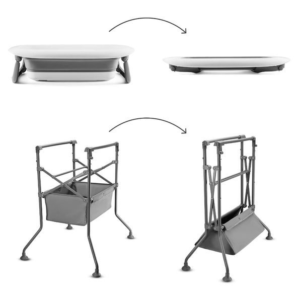 KINDERKRAFT STOLEK PŘEBALOVACÍ S VANIČKOU BUBBLY GREY - PŘEBALOVACÍ PULTY - PŘEBALOVÁNÍ