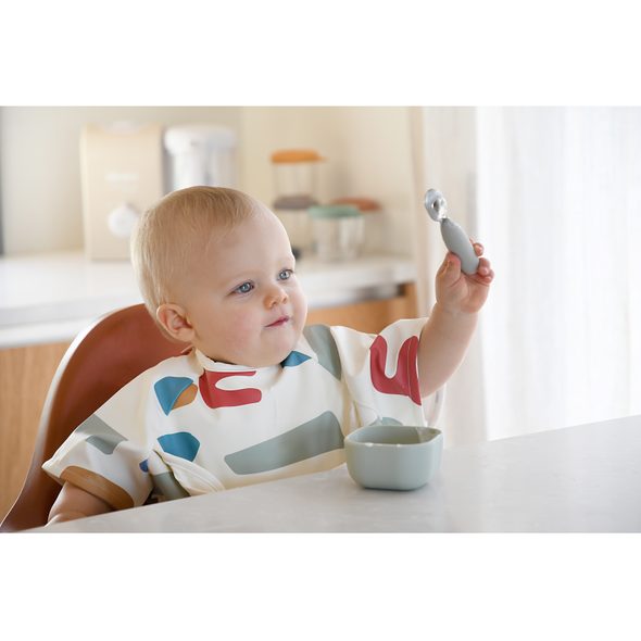 BEABA PRVNÍ TRÉNOVACÍ PŘÍBOR 2-DÍLNÝ VELVET GREY - LŽIČKY A PŘÍBORY - KRMENÍ