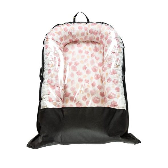 ENIE BABY HNÍZDEČKO DO POSTÝLKY SATINE PINK LEAVES - HNÍZDEČKA - SPINKÁNÍ