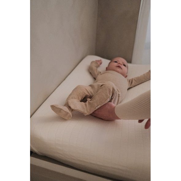 LODGER TEPLÁČKY NOVOROZENECKÉ MELANGE BEIGE VEL. 50 - KALHOTKY A TEPLÁČKY - PRO DĚTI