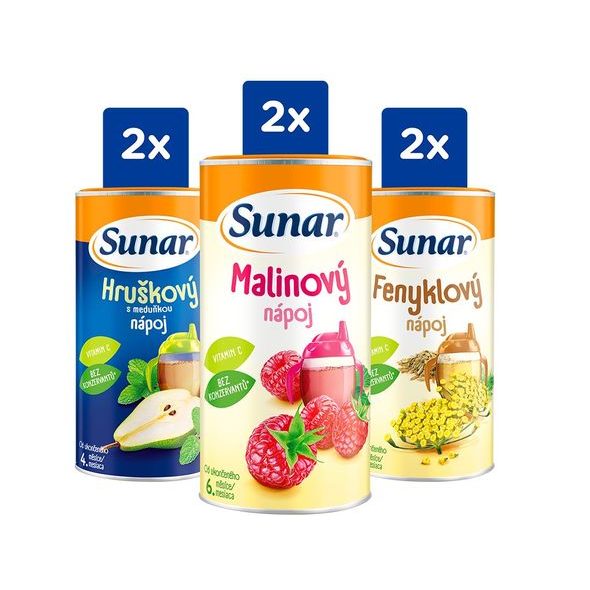 SUNAR ROZPUSTNÝ NÁPOJ MIX KARTON I. 6X200G - NÁPOJE - KRMENÍ