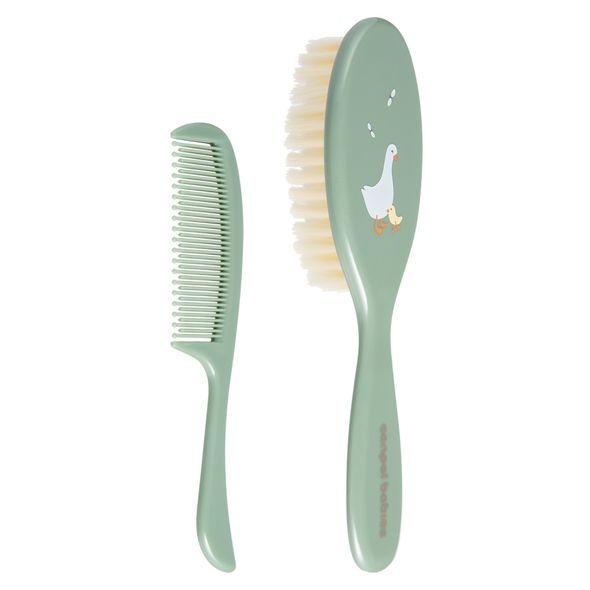 CANPOL BABIES HŘEBEN A KARTÁČ GOOSE ZELENÝ - HŘEBÍNKY A KARTÁČKY - KOUPÁNÍ A ZDRAVÍ