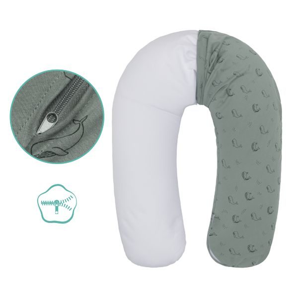 FILLIKID KOJÍCÍ POLŠTÁŘ WHALE GREEN 190 CM - KOJÍCÍ POLŠTÁŘE - KRMENÍ