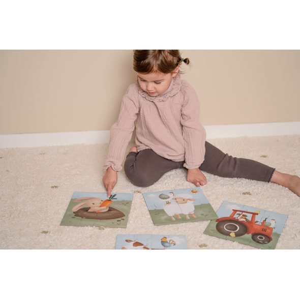 LITTLE DUTCH PUZZLE 4V1 FARMA - STAVEBNICE A PUZZLE - PRO DĚTI