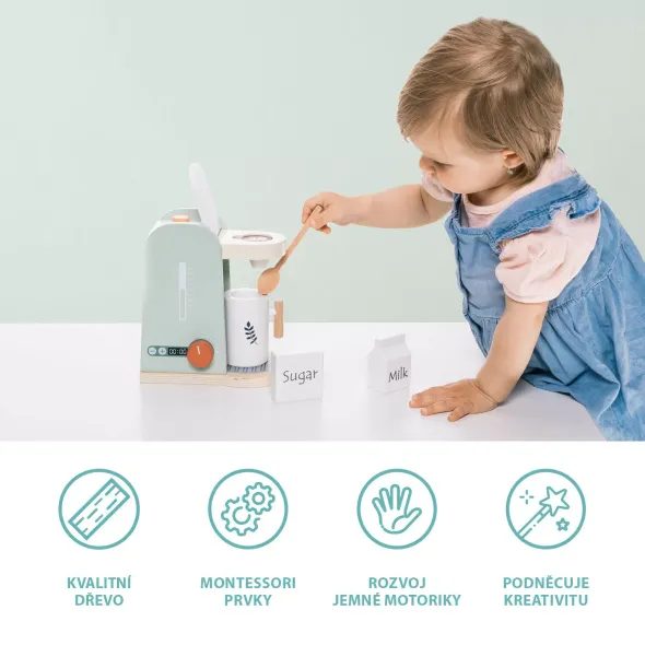 ZOPA DŘEVĚNÝ KÁVOVAR SET - JAKO MAMINKA - PRO DĚTI