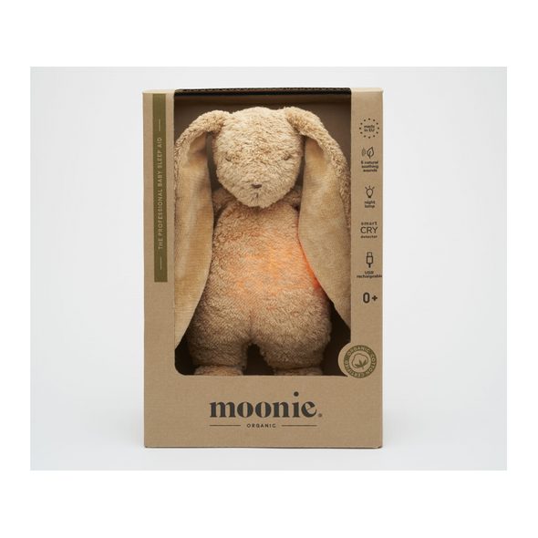 MOONIE USÍNÁČEK ZAJÍČEK 2.0 ORGANIC CAPPUCCINO - USÍNÁČCI MAZLÍCÍ - PRO DĚTI