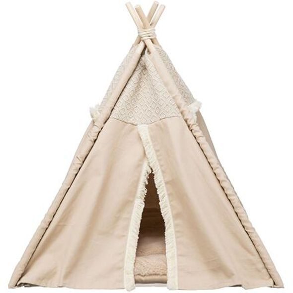 TRIXIE TEEPEE BOHO S POLŠTÁŘEM, 55 X 65 X 44 CM, BAVLNA, BÉŽOVÁ - DOMEČKY A BOUDIČKY PRO PSY - CHOVATELSKÉ POTŘEBY MALVÍKZOO