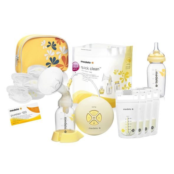 MEDELA SWING 2-FÁZOVÁ ELEKTRICKÁ ODSÁVAČKA + DÁREK STARTER SET 1 - ODSÁVAČKY MATEŘSKÉHO MLÉKA - KRMENÍ