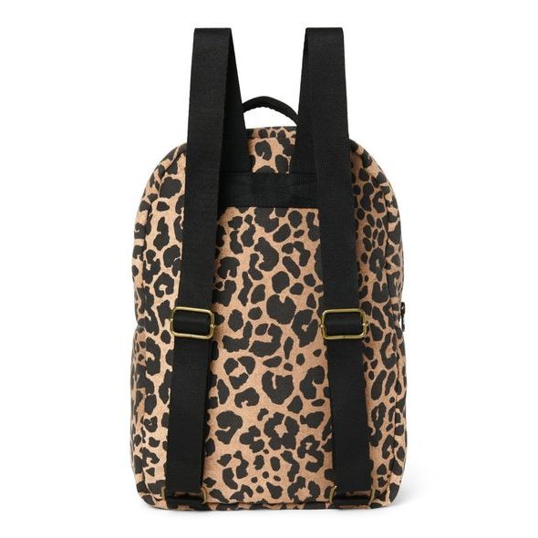 STUDIO NOOS COTTON MIDI BACKPACK BATŮŽEK S PŘEDNÍ KAPSOU BROWN LEOPARD - BATOHY A TAŠKY - PRO DĚTI