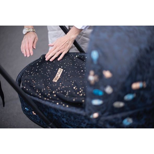 PINKIE BAVLNĚNÝ FUSAK SHINE GOLD BLACK 0-12MĚSÍCŮ - FUSAKY DO KOČÁRKU - KOČÁRKY A PŘÍSLUŠENSTVÍ