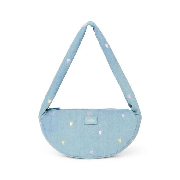STUDIO NOOS DENIM MINI CROSS BODY BAG | HEARTS LIGHT BLUE HEARTS - DOPLŇKY - PRO MAMINKY